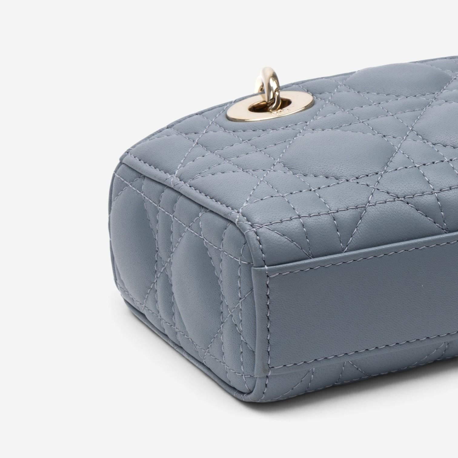 Dior Lady Dior Joy Light Blue Lambskin Top Handle Bag GTU0774