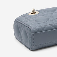 Dior Lady Dior Joy Light Blue Lambskin Top Handle Bag GTU0774