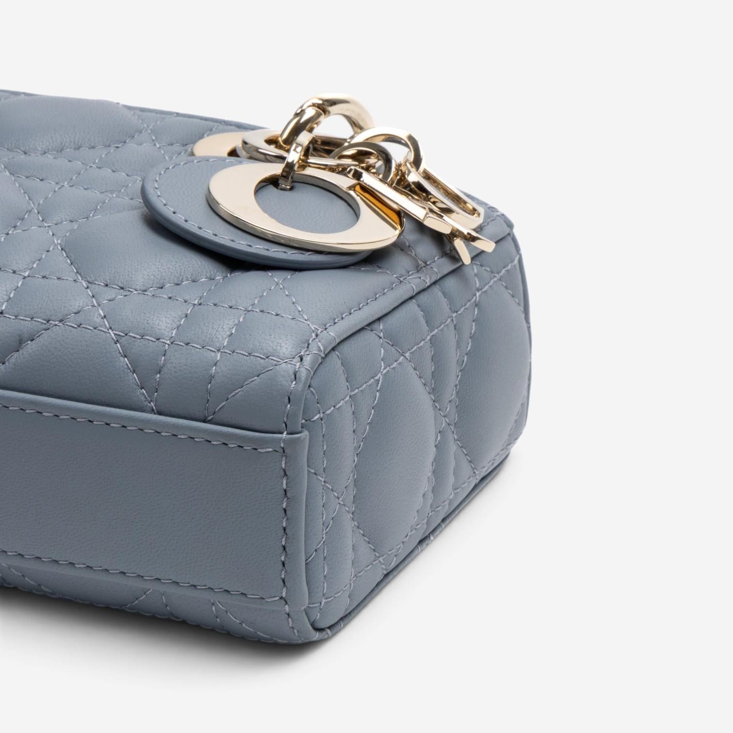 Dior Lady Dior Joy Light Blue Lambskin Top Handle Bag GTU0774