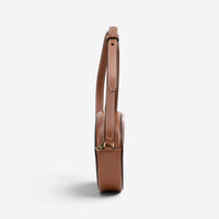 Celine Brown Smooth Leather Triomphe Mini Oval Crossbody Bag GTU0782