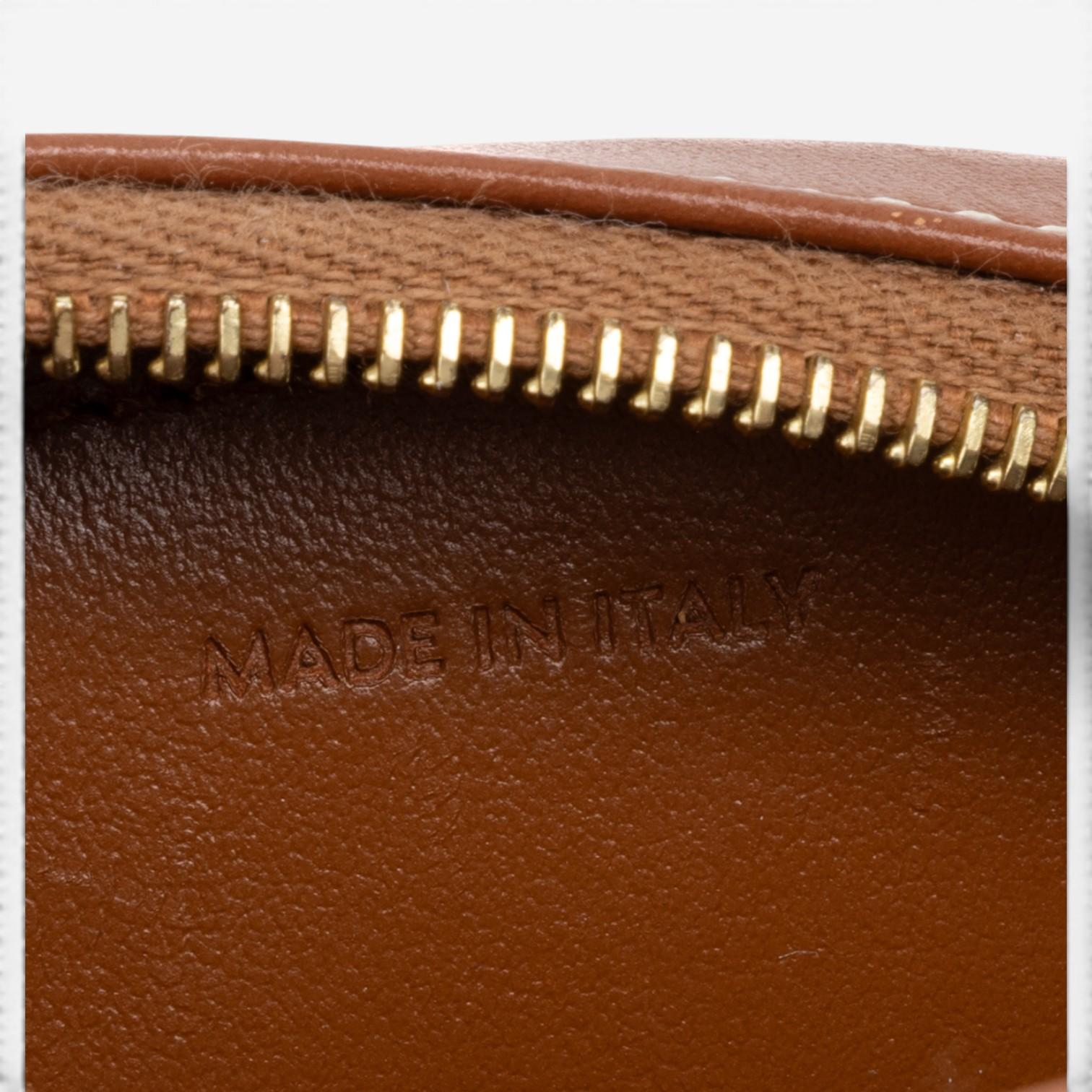 Celine Brown Smooth Leather Triomphe Mini Oval Crossbody Bag GTU0782