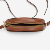 Celine Brown & Beige Woven Canvas Triomphe Mini Oval Crossbody Bag GTU0784