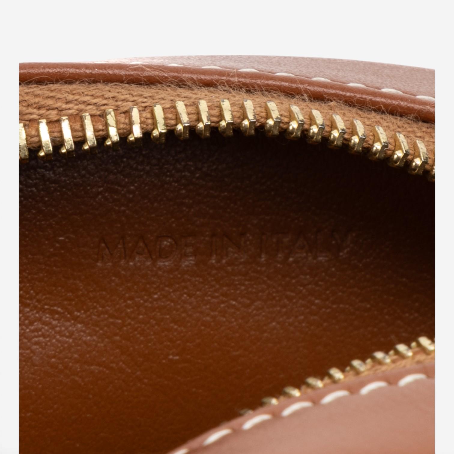 Celine Brown & Beige Woven Canvas Triomphe Mini Oval Crossbody Bag GTU0784