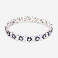 Giloro 18K White Gold Sapphire and Diamond Tennis Bracelet PB4069-108