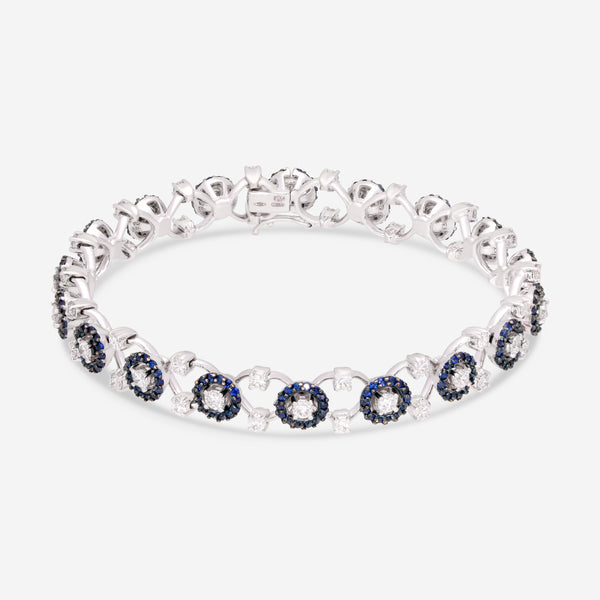 Giloro 18K White Gold Sapphire and Diamond Tennis Bracelet PB4069-108