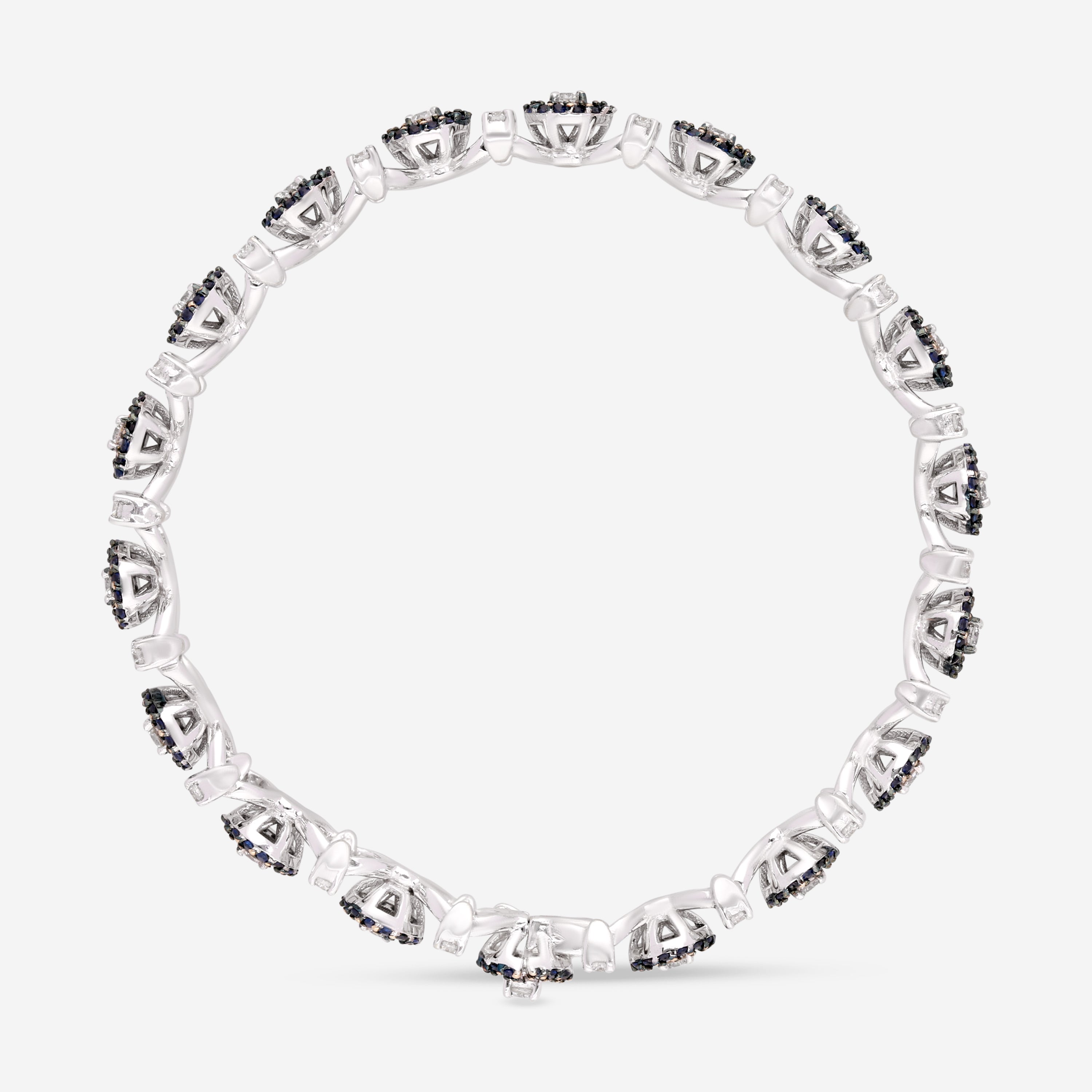 Giloro 18K White Gold Sapphire and Diamond Tennis Bracelet PB4069-108