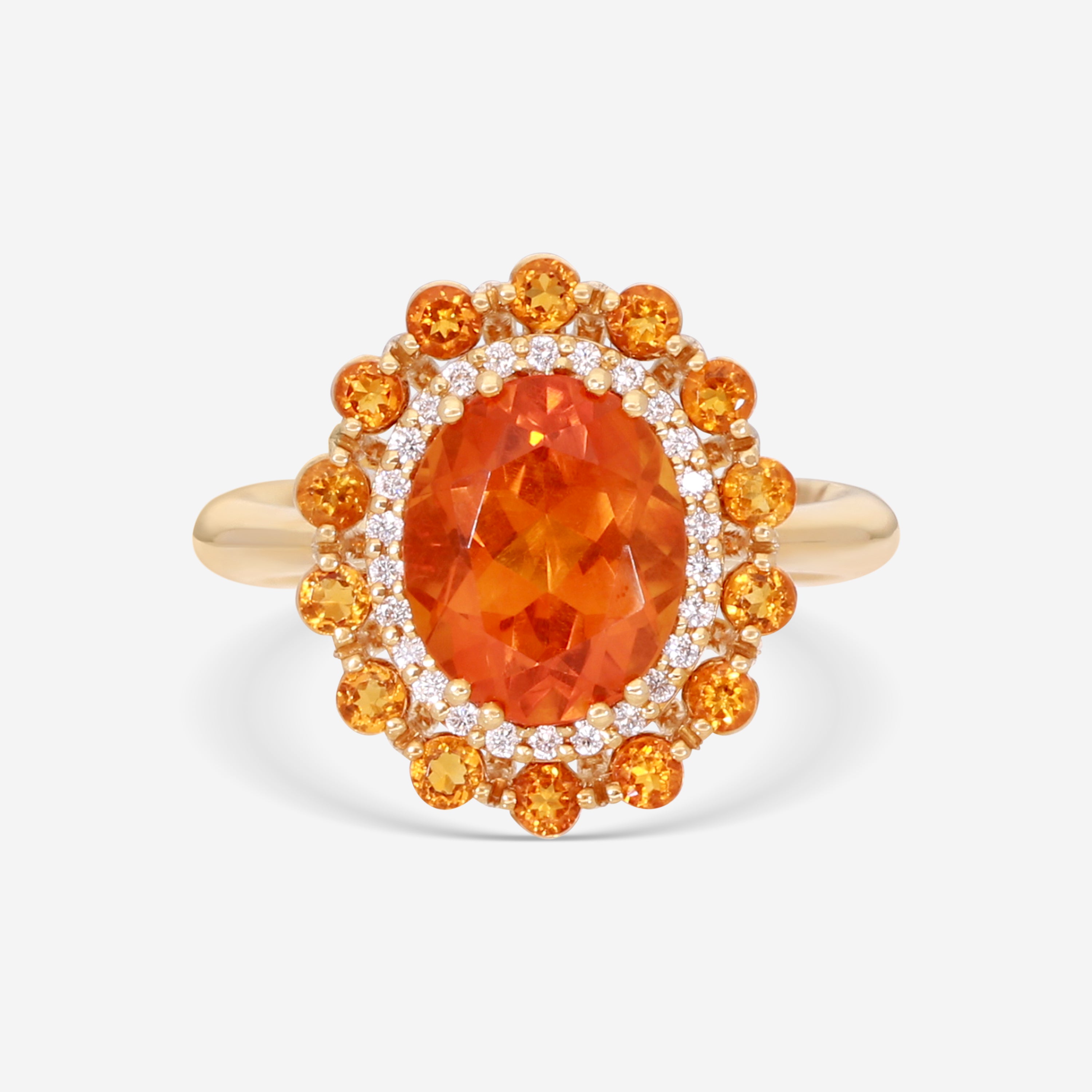 Giloro 18K Yellow Gold Semiprecious Stone Statement Ring P5016-108G
