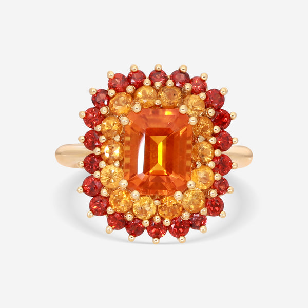 Giloro 18K Yellow Gold Semiprecious Stone Statement Ring Sz. 7 P4941-108C