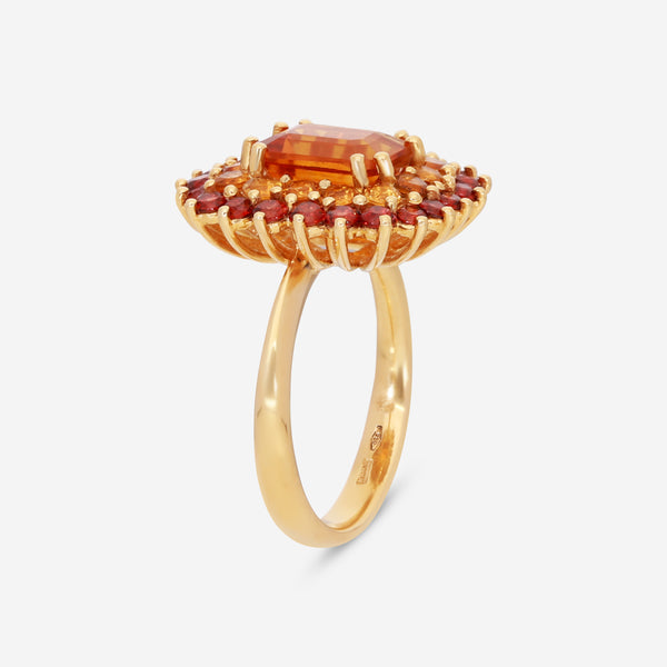 Giloro 18K Yellow Gold Semiprecious Stone Statement Ring Sz. 7 P4941-108C