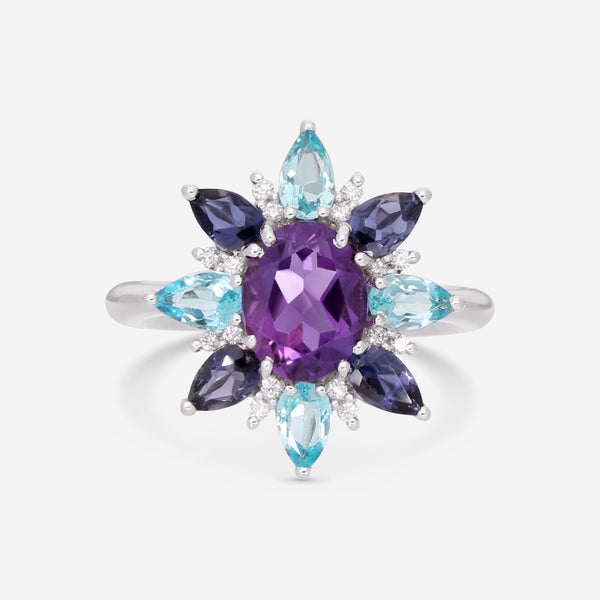 Giloro 18K White Gold Semiprecious Stone Statement Ring P4942-108
