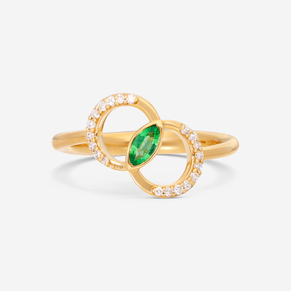 Giloro 18K Yellow Gold Emerald Ring P5040-108G
