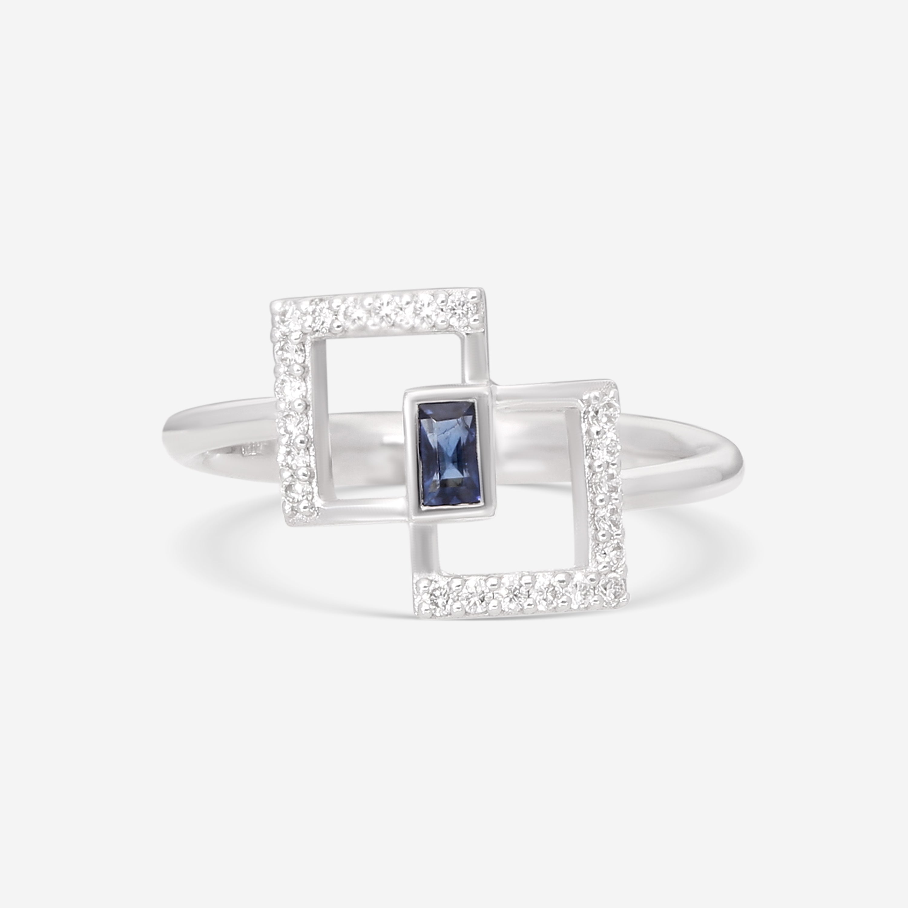 Giloro 18K White Gold Diamond & Sapphire Ring P5037-108Z