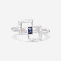 Giloro 18K White Gold Diamond & Sapphire Ring P5037-108Z