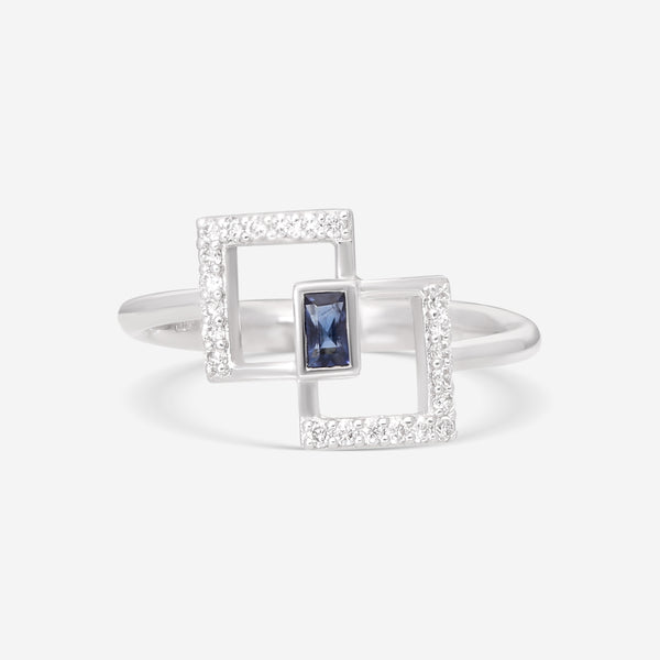 Giloro 18K White Gold Diamond & Sapphire Ring P5037-108Z
