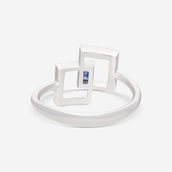 Giloro 18K White Gold Diamond & Sapphire Ring P5037-108Z