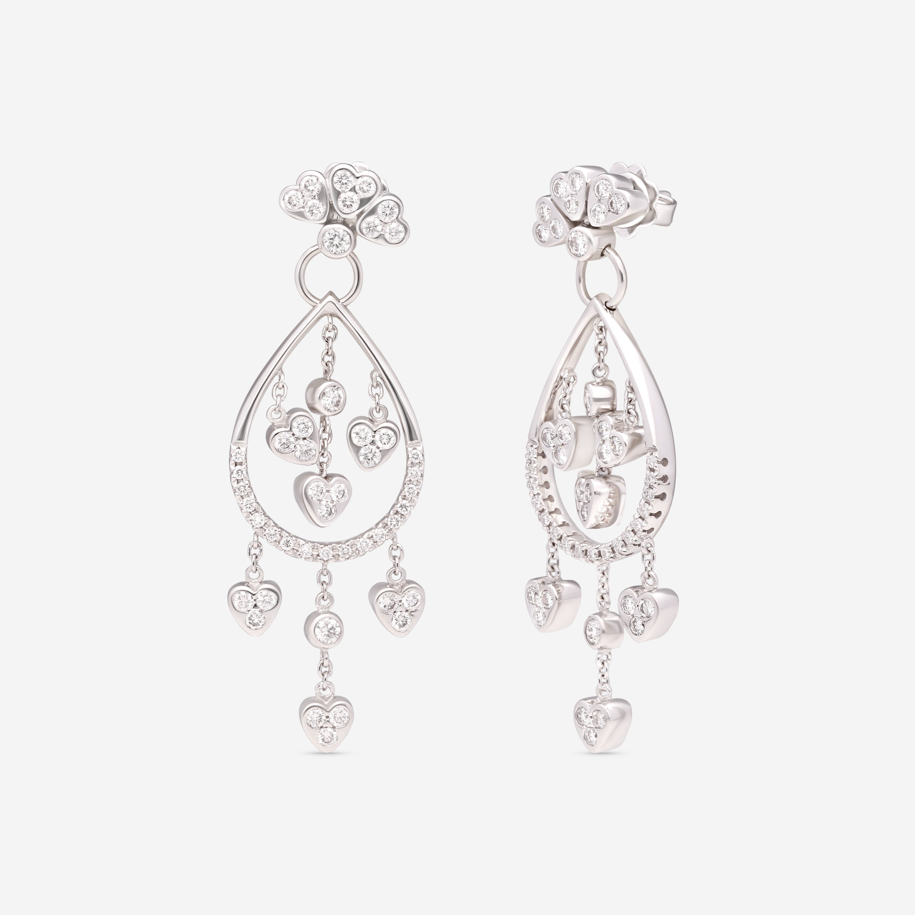 Giloro 18K White Gold Diamond Drop Earrings OR0179-170
