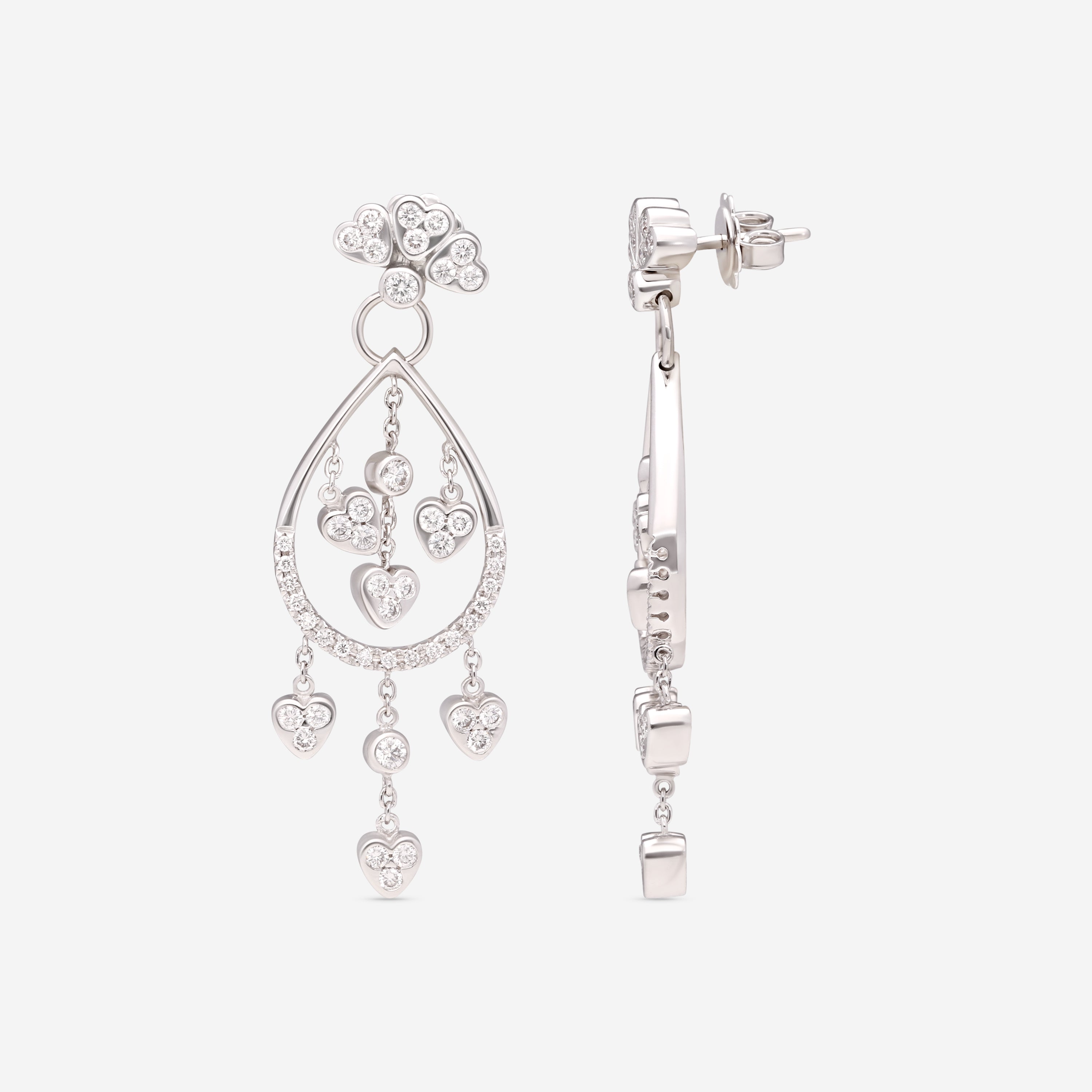 Giloro 18K White Gold Diamond Drop Earrings OR0179-170