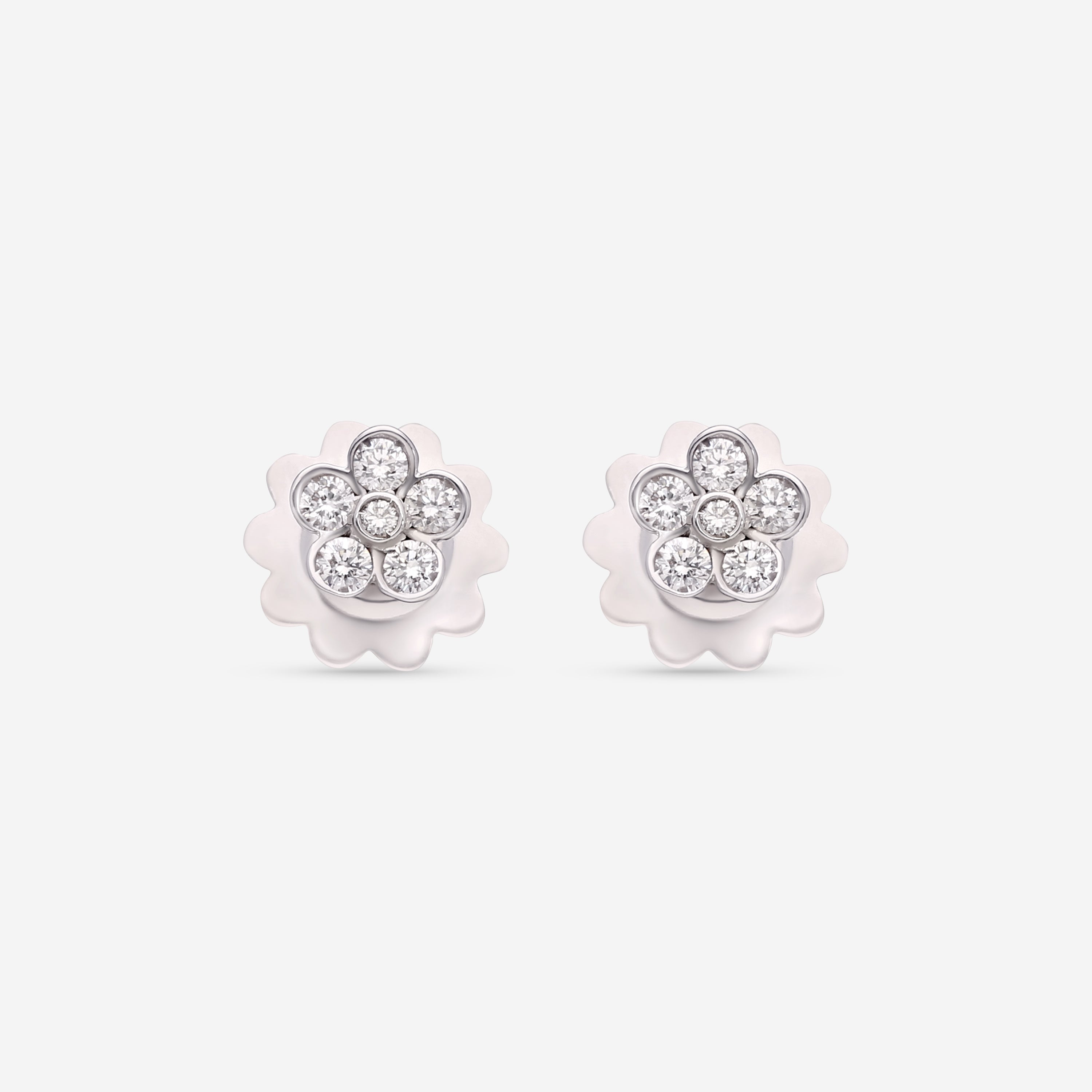 Giloro 18K White Gold Diamond Stud Earrings OR0506GR-170