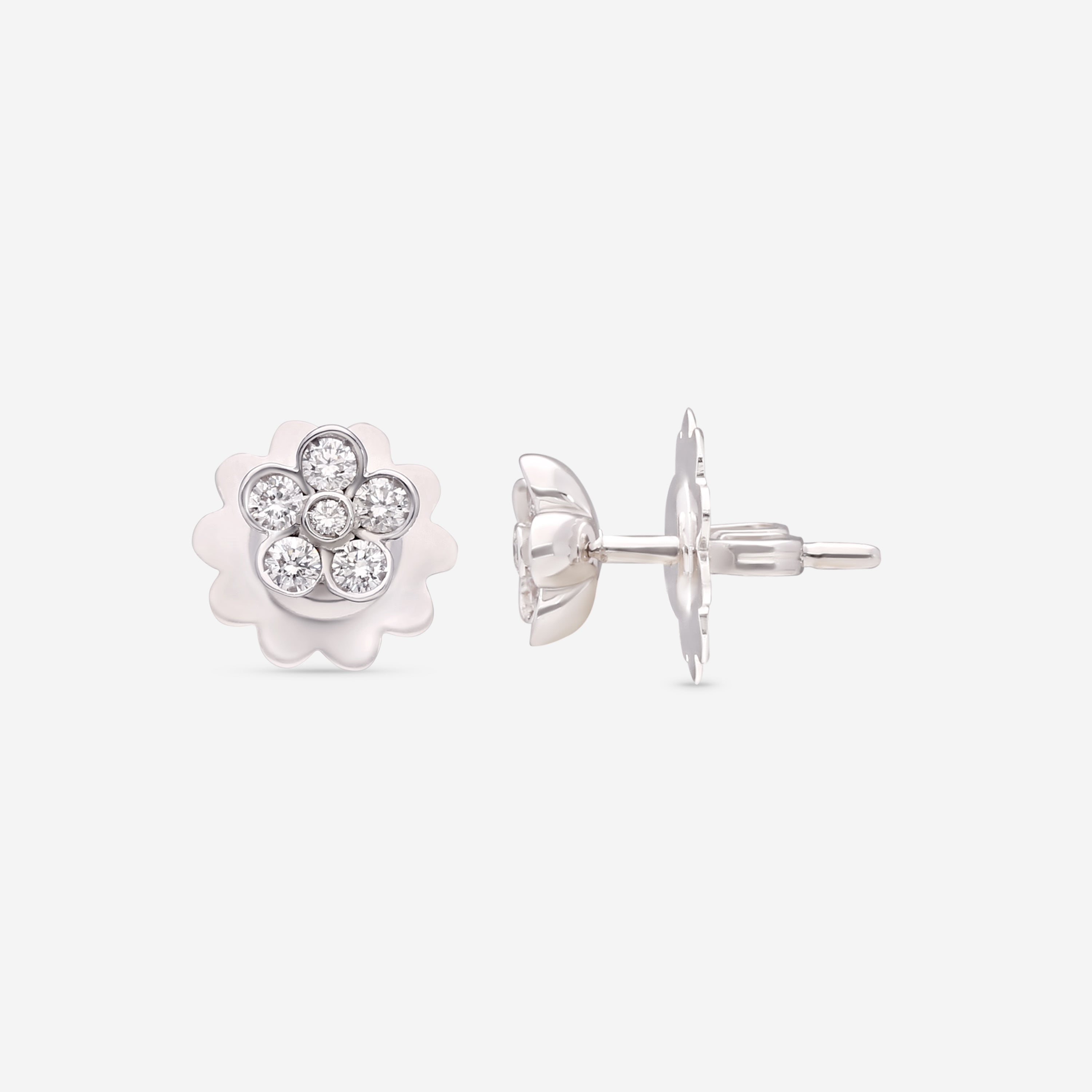 Giloro 18K White Gold Diamond Stud Earrings OR0506GR-170