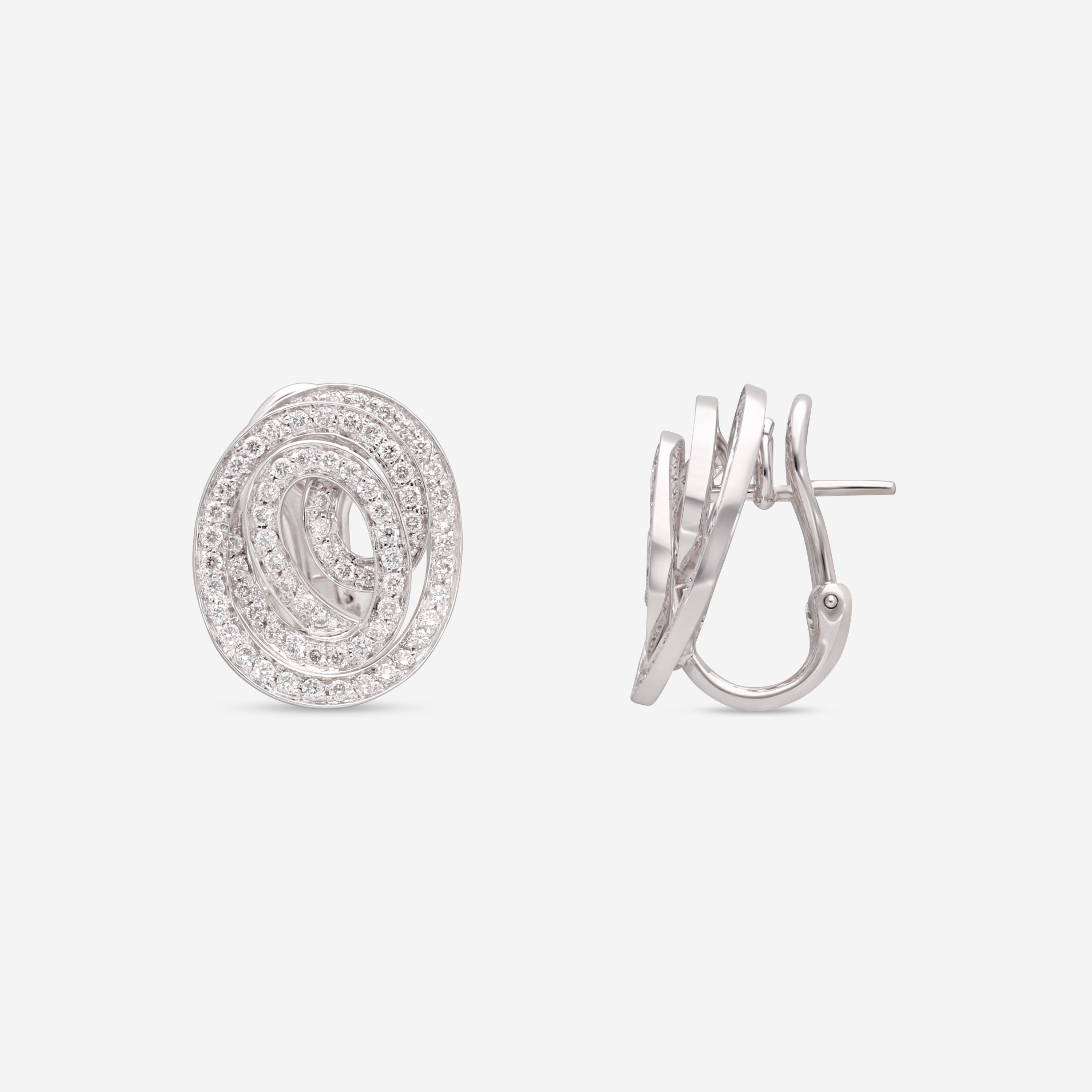 Giloro 18K White Gold Diamond Cluster Earrings OR0556-170
