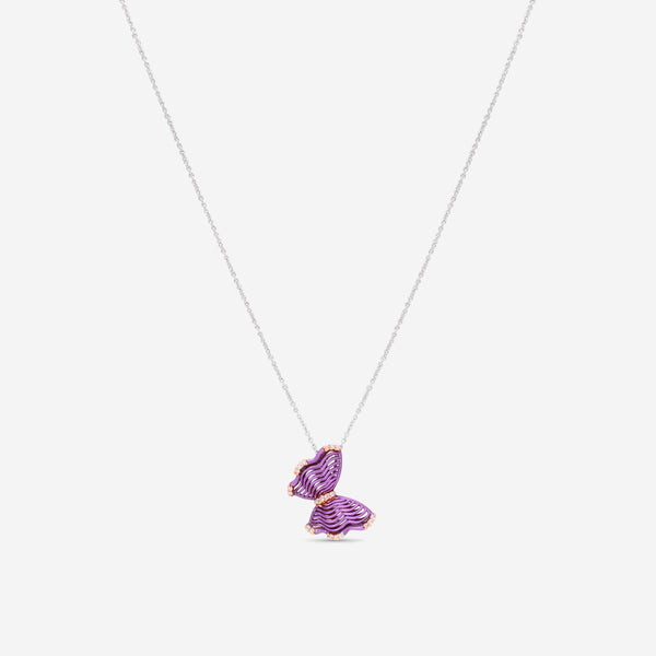 Giloro 18K Rose and White Gold Diamond Pendant Necklace P3110-108-R
