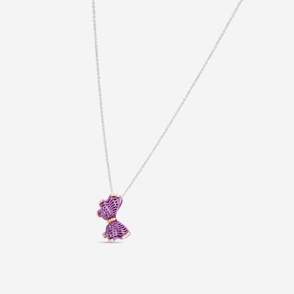 Giloro 18K Rose and White Gold Diamond Pendant Necklace P3110-108-R