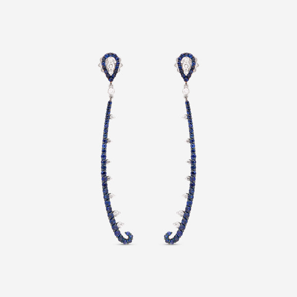 Giloro 18K White Gold Sapphire Dangle Earrings P4642-108Z