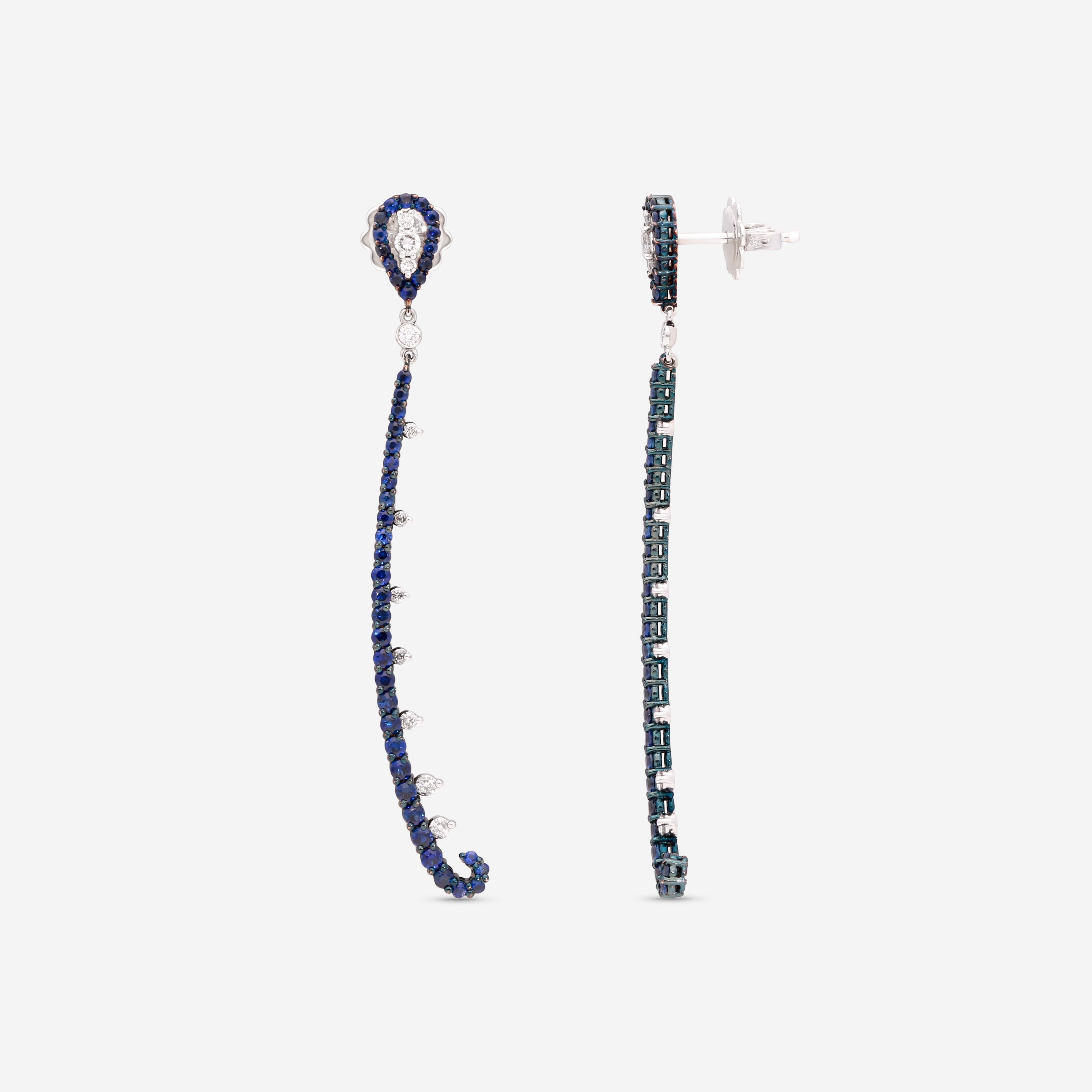 Giloro 18K White Gold Sapphire Dangle Earrings P4642-108Z