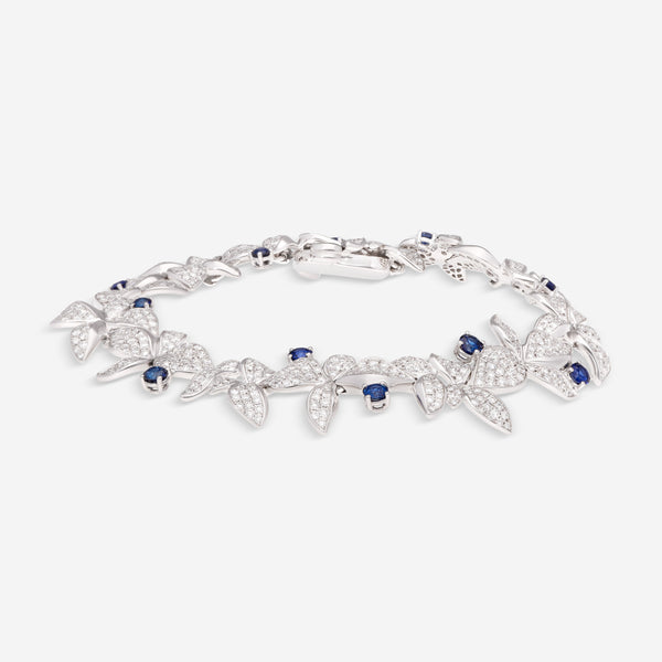 Gübelin Belize 18K White Gold Sapphire & Diamond Bracelet 40A-0549