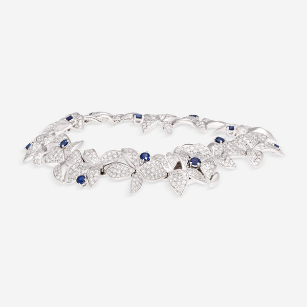 Gübelin Belize 18K White Gold Sapphire & Diamond Bracelet 40A-0549