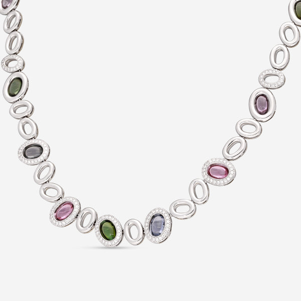 Gübelin Madagaskar 18K White & Yellow Gold Spinel, Tourmaline & Diamond Necklace 42K-1133.2-100017766 - THE SOLIST