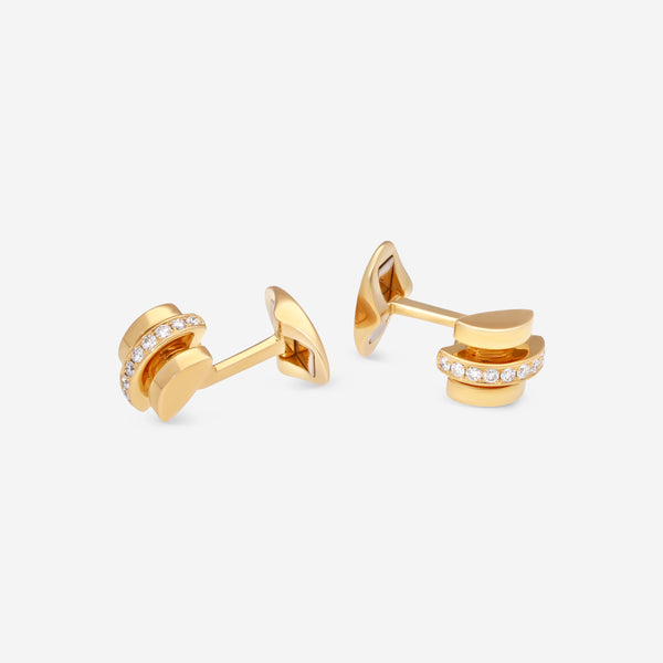 Gübelin New York 18K Yellow Gold & Diamond Cufflinks 61C-0207.2