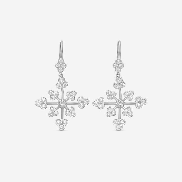 Suna Platinum & 18K White Gold Diamond Lace Earrings E2396P-LB