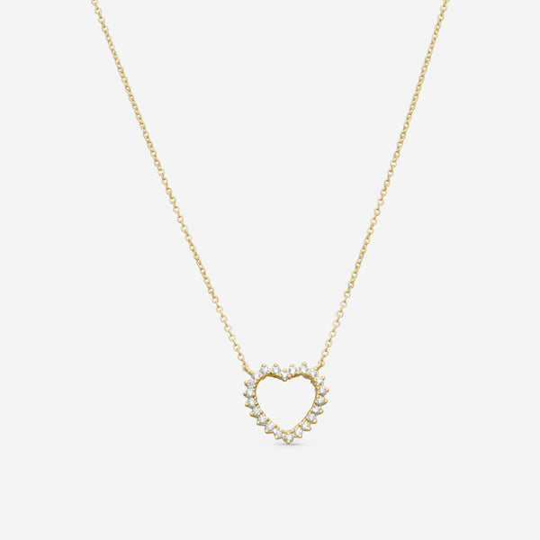 Suna Brothers 18K Yellow Gold Diamond Heart Pendant Necklace H364Y