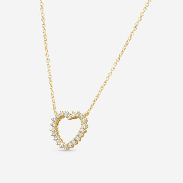 Suna Brothers 18K Yellow Gold Diamond Heart Pendant Necklace H364Y
