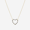 Suna Brothers 18K Yellow Gold Sapphire & Diamond Heart Pendant Necklace H404SY