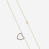 Suna Brothers 18K Yellow Gold Sapphire & Diamond Heart Pendant Necklace H404SY