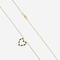 Suna Brothers 18K Yellow Gold Sapphire & Diamond Heart Pendant Necklace H445SY