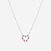 Suna 18K White Gold Ruby & Diamond Heart Pendant Necklace H436RW
