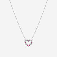 Suna 18K White Gold Ruby & Diamond Heart Pendant Necklace H436RW
