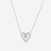 Suna Brothers Platinum Diamond Heart Lace Necklace H467P
