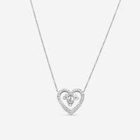 Suna Brothers Platinum Diamond Heart Lace Necklace H467P