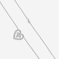 Suna Brothers Platinum Diamond Heart Lace Necklace H467P