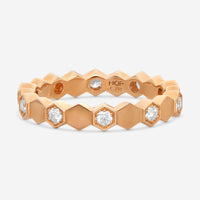 Hearts On Fire - 18K Rose Gold Hex Diamond .30 ct Eternity Band Ring HBAHEX8R-Z65-C - THE SOLIST