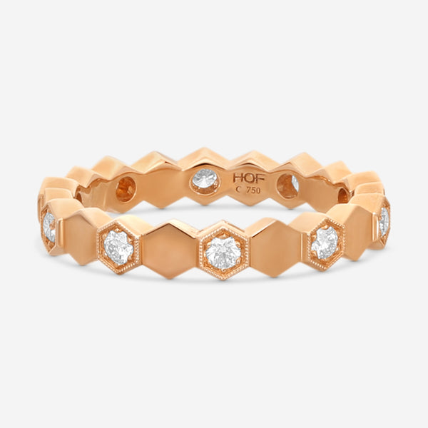 Hearts On Fire - 18K Rose Gold Hex Diamond .30 ct Eternity Band Ring HBAHEX8R-Z65-C - THE SOLIST