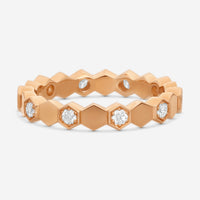 Hearts On Fire - 18K Rose Gold Hex Diamond .30 ct Eternity Band Ring HBAHEX8R-Z65-C - THE SOLIST