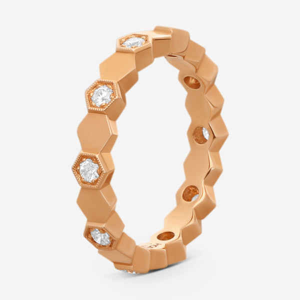 Hearts On Fire - 18K Rose Gold Hex Diamond .30 ct Eternity Band Ring HBAHEX8R-Z65-C - THE SOLIST
