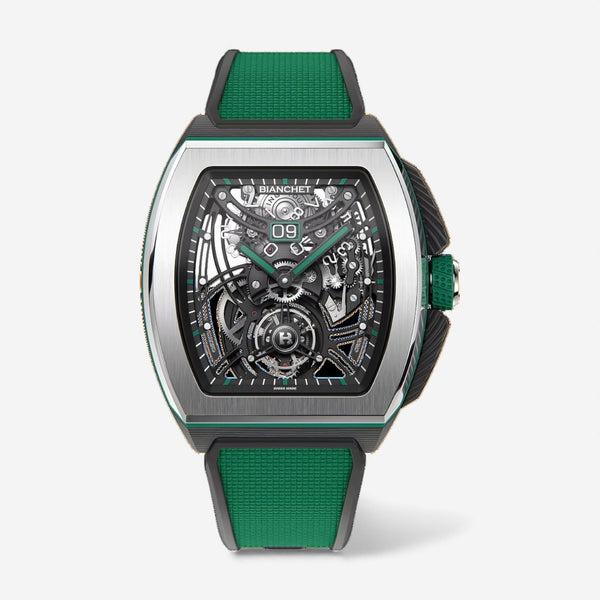 Bianchet Flying Tourbillon Grande Date Titanium & Carbon Manual Wind Men's Watch HBGFTGD4