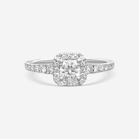 Hearts on Fire - 18K White Gold Transcend Premier Dream Halo Engagement Ring .85 ct Size 6.5 HBRTCPD00908WA-C - THE SOLIST