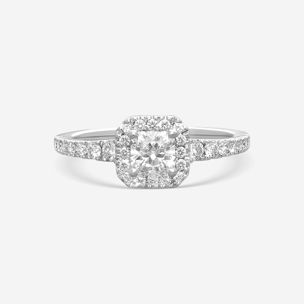 Hearts on Fire - 18K White Gold Transcend Premier Dream Halo Engagement Ring .85 ct Size 6.5 HBRTCPD00908WA-C - THE SOLIST
